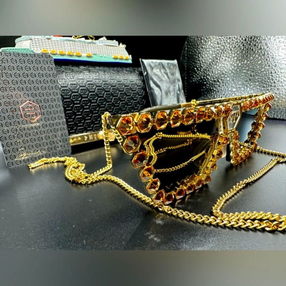 👑PHILIPP PLEIN Sunglasses Plein Crystal Lush SPP030S Col.400G Auth… - Picture 7 of 15